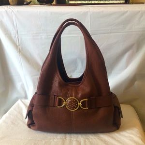 Vittadini brown pebble leather shoulder bag EUC